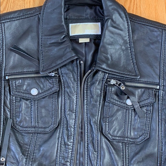 Michael Kors leather jacket. - Picture 2 of 3